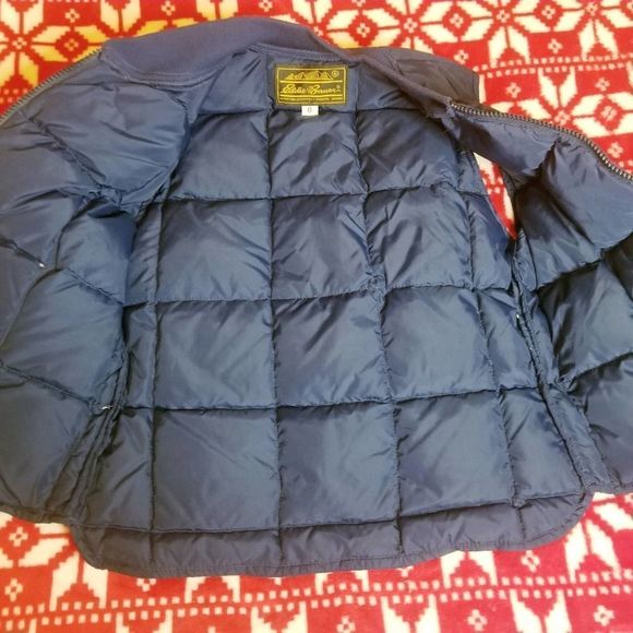 Vintage Eddie Bauer Down Blue Bubble Quilted Vest - Picture 2 of 7